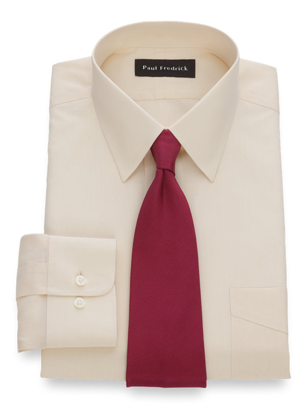 Non-Iron Cotton Broadcloth Solid Color Straight Collar Dress Shirt