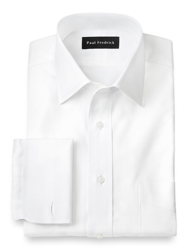 Superfine Egyptian Cotton Solid Color Spread Collar French Cuff Dress Shirt