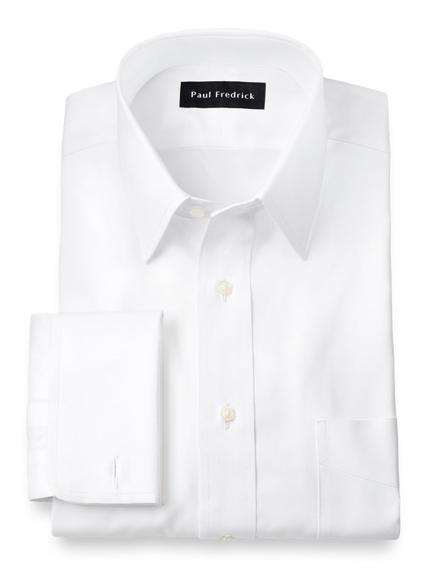 Superfine Egyptian Cotton Solid Color Straight Collar French Cuff Dress Shirt
