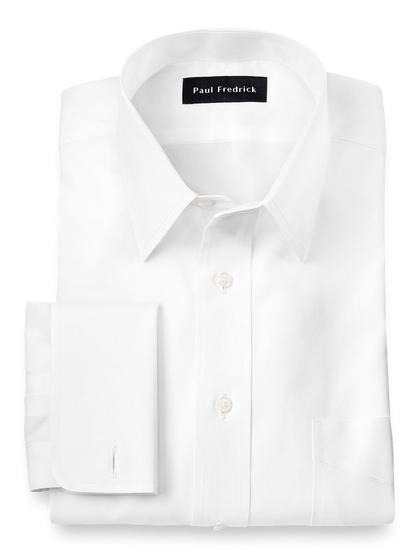 Supima Non-Iron Cotton Solid Color Straight Collar French Cuff Dress Shirt