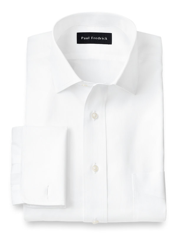 Supima Non-Iron Cotton Solid Color Spread Collar French Cuff Dress Shirt