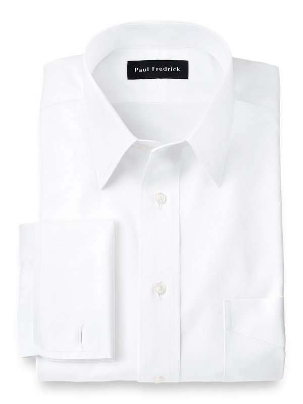 Impeccable Non-Iron Cotton Pinpoint Straight Collar French Cuff Dress Shirt