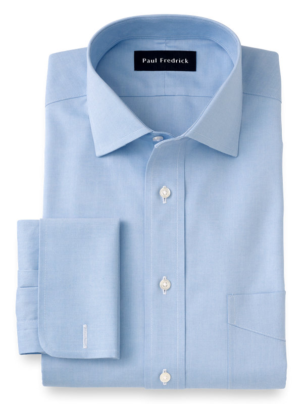Impeccable Non-Iron Cotton Pinpoint Spread Collar French Cuff Dress Shirt