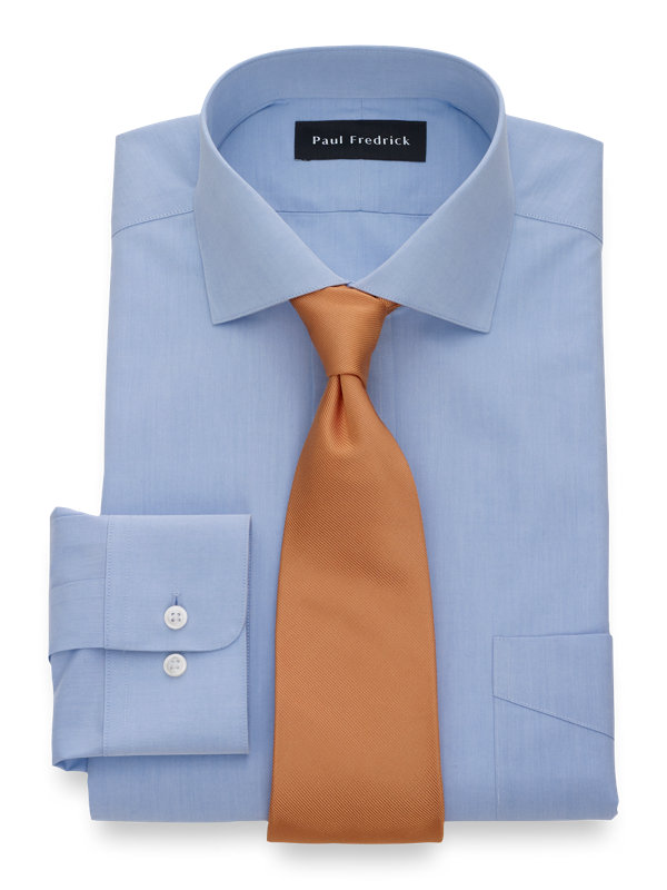 Slim Fit Non-Iron Cotton Broadcloth Cutaway Spread Collar Dress Shirt