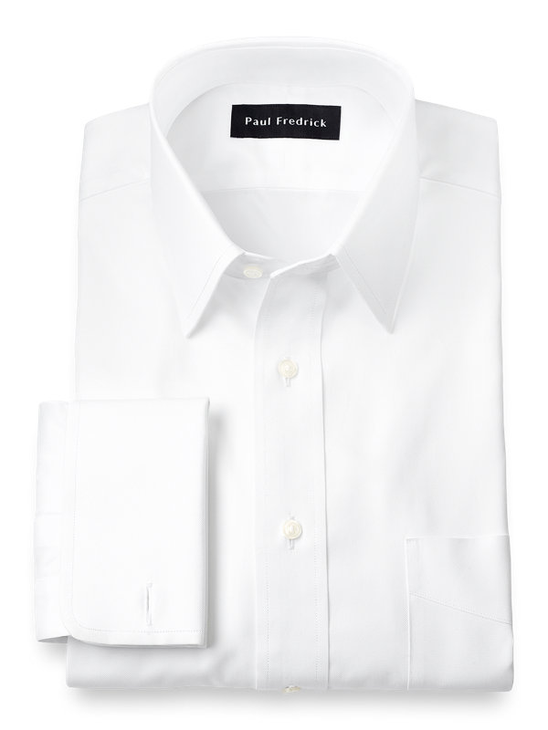 Slim Fit Superfine Egyptian Cotton Solid Straight Collar French Cuff Dress Shirt