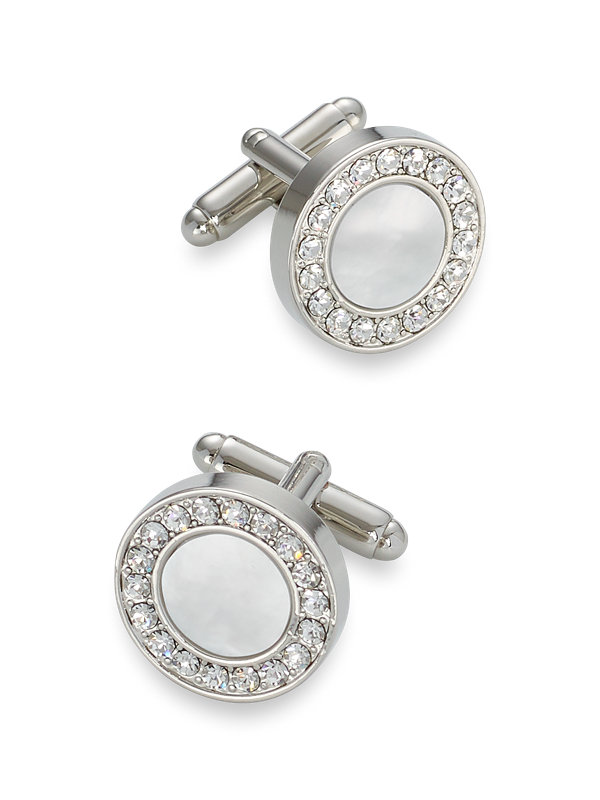Mother of Pearl & Crystal Cufflinks