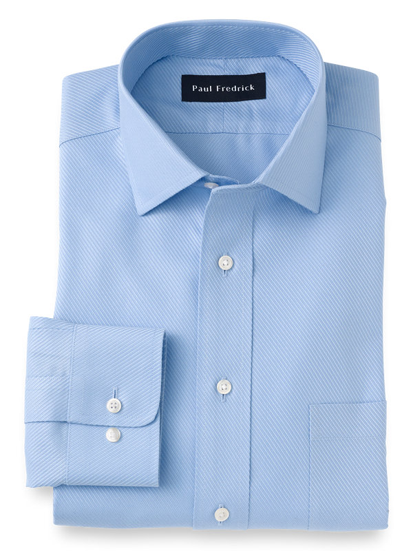 Tailored Fit Non-Iron Solid Color Twill Spread Collar Dress Shirt