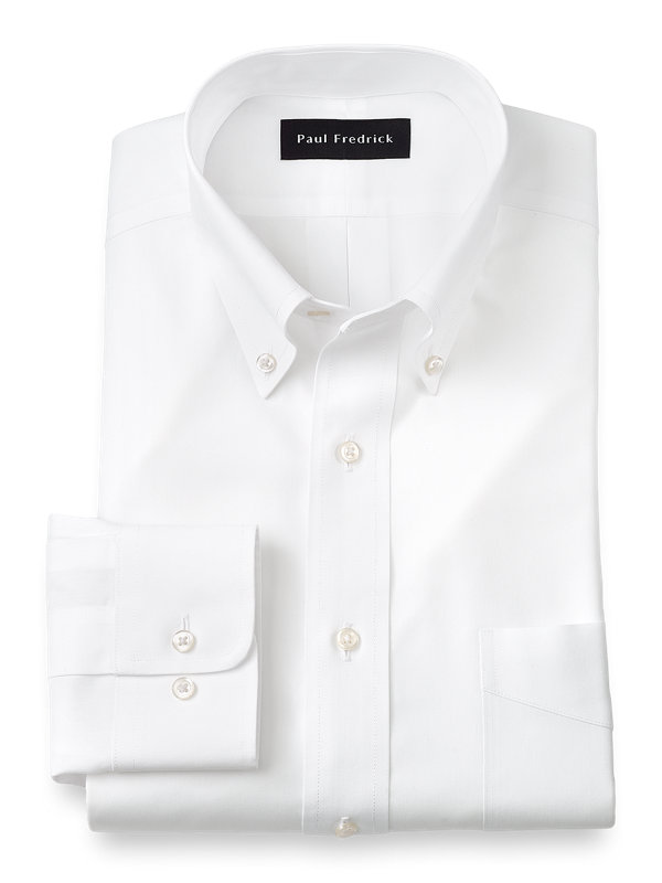 Tailored Fit Impeccable Non-Iron Cotton Pinpoint Button Down Collar Dress Shirt