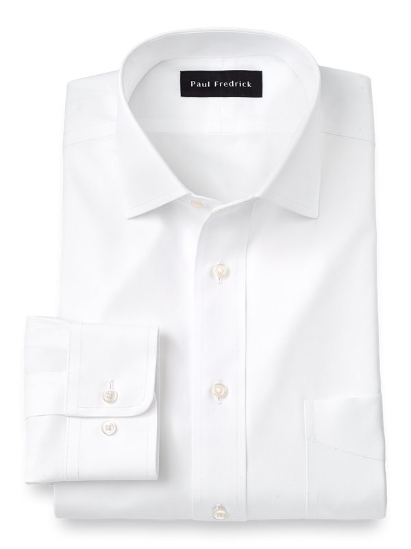 Tailored Fit Impeccable Non-Iron Cotton Solid Color Spread Collar Dress Shirt