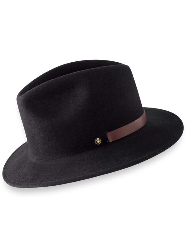 Wool Fedora with Leather Band