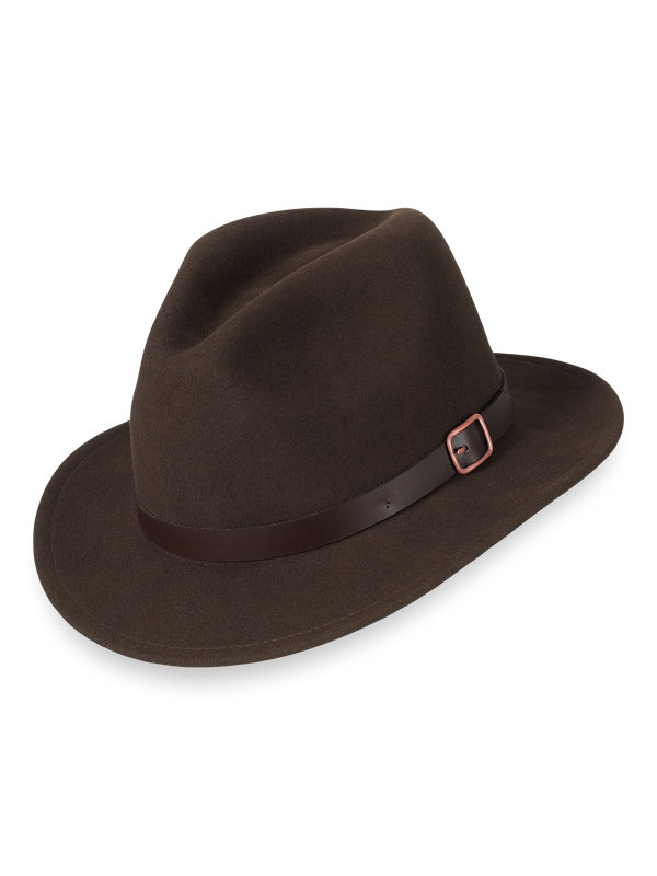 Wool Fedora with Leather Band