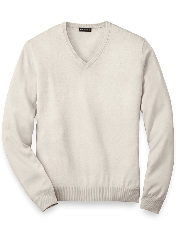 Silk Cotton and Cashmere V-Neck Sweater