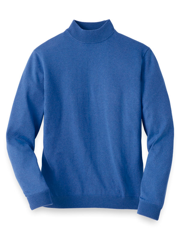 Silk Cotton And Cashmere Mock Neck Sweater