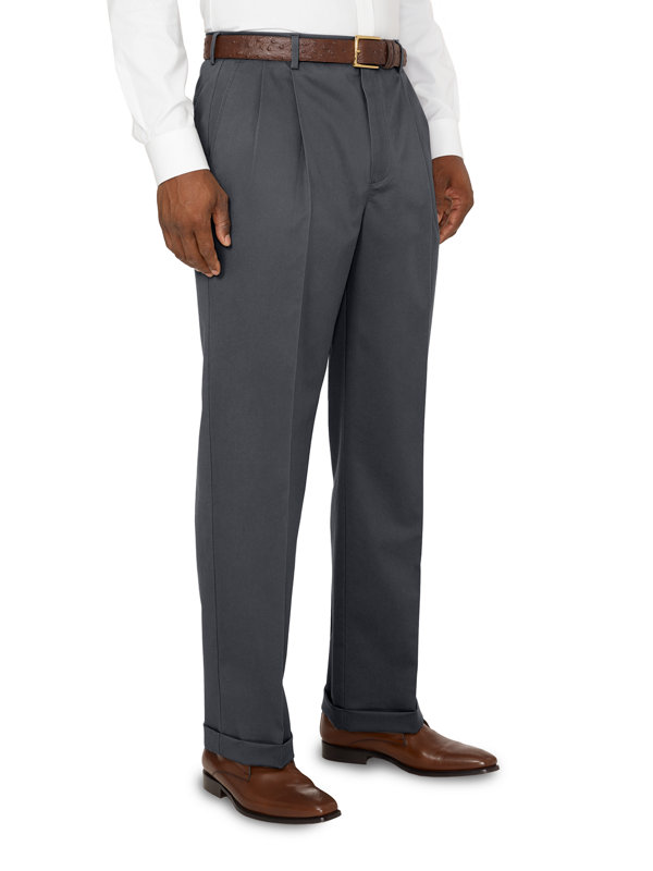 Impeccable Cotton Chino Pleated Pants