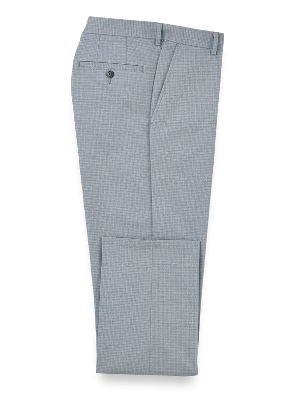 Cotton Basketweave Flat Front Pants