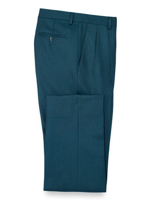 Wool Solid Pleated Pant