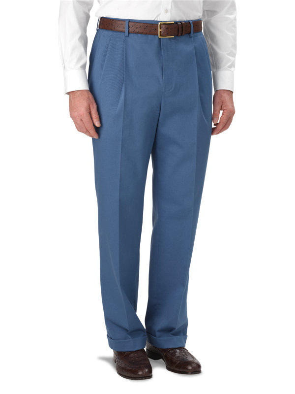 Impeccable Cotton Chino Pleated Pants