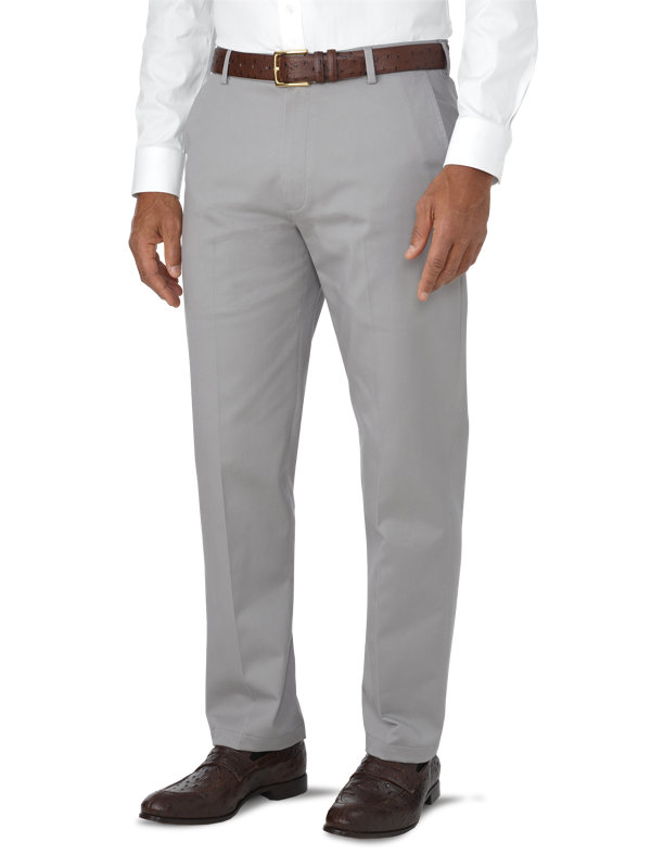 Impeccable Cotton Chino Flat Front Pants
