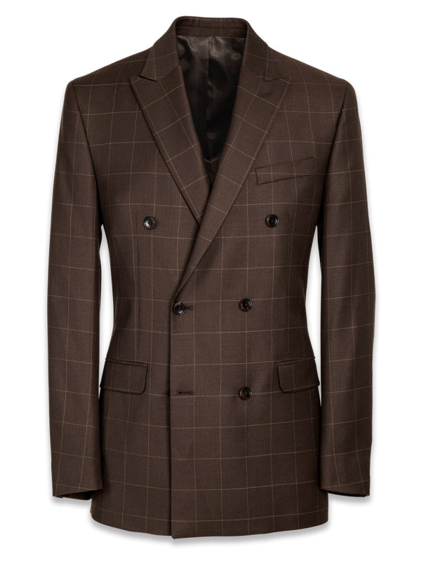 Classic Fit Essential Wool Double Breasted Peak Lapel Suit Jacket