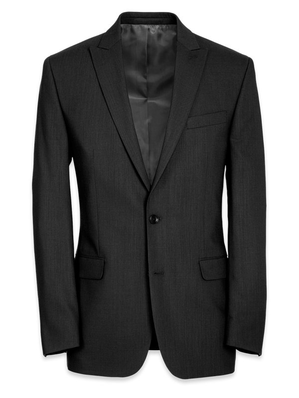 Tailored Fit Essential Wool Peak Lapel Suit Jacket