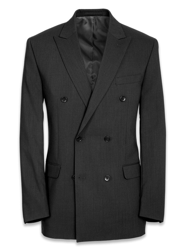 Tailored Fit Essential Wool Double Breasted Peak Lapel Suit Jacket