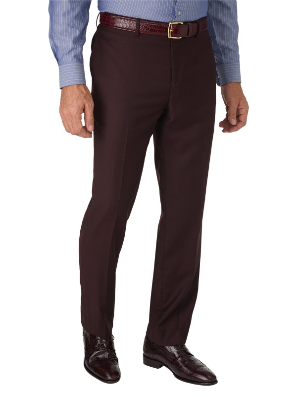 Tailored Fit Sharkskin Flat Front Pant