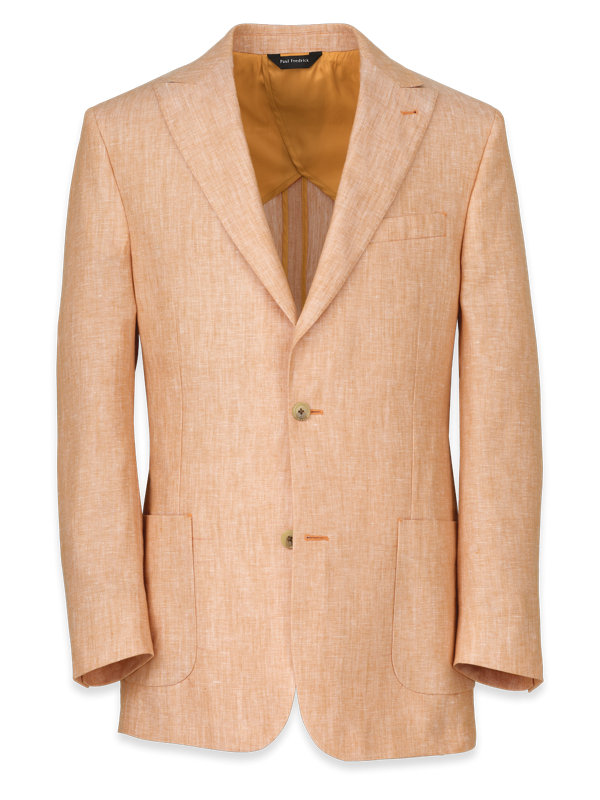 Linen Solid Peak Lapel Suit Jacket