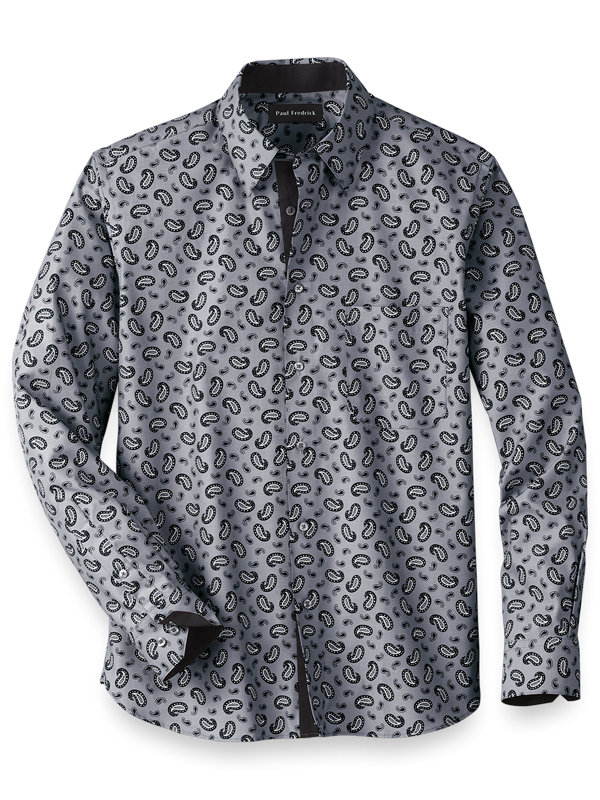 Easy Care Cotton Paisley Print Casual Shirt