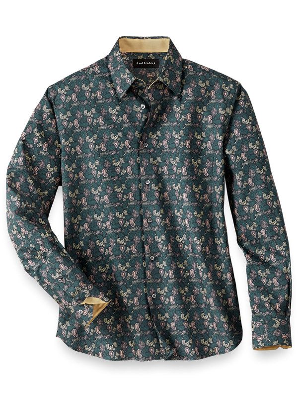 Easy Care Cotton Paisley Print Casual Shirt