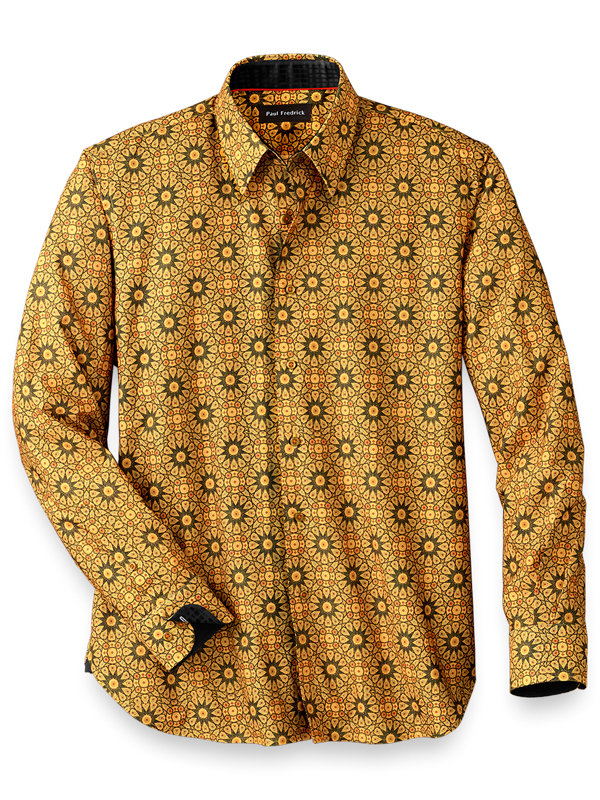 Cotton/Modal Medallion Print Casual Shirt