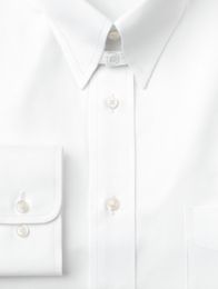 Pure Cotton Pinpoint Solid Color Snap Tab Collar Dress Shirt