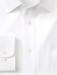 Pure Cotton Broadcloth Solid Color Spread Collar Dress Shirt