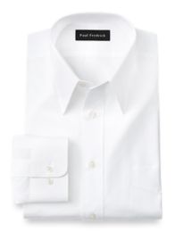 Pure Cotton Broadcloth Solid Color Edge-stitched Straight Collar Dress Shirt