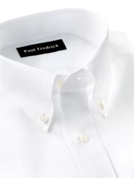 Pure Cotton Broadcloth Solid Color Button Down Collar Dress Shirt
