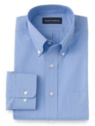 Cotton Broadcloth Button Down Collar Dress Shirt | Paul Fredrick