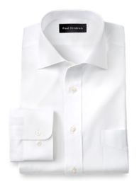 Pure Cotton Broadcloth Solid Color Cutaway Spread Collar Dress Shirt Paul Fredrick