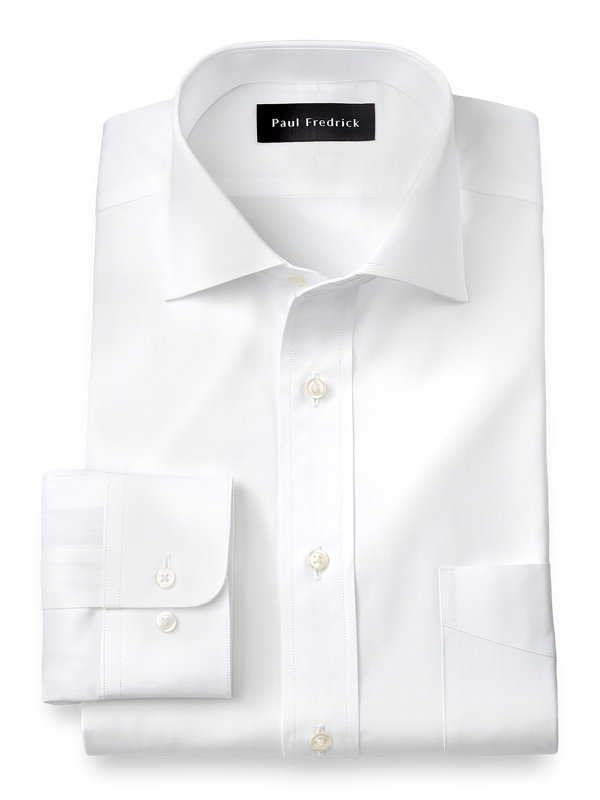 Pure Cotton Broadcloth Solid Color Cutaway Spread Collar Dress Shirt ...