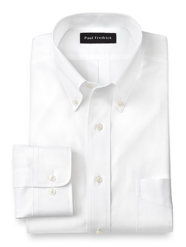 Non-Iron Cotton Pinpoint Button Down Collar Dress Shirt | Paul Fredrick