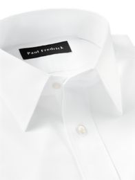 Non-Iron Cotton Pinpoint Solid Color Straight Collar Dress Shirt | Paul ...
