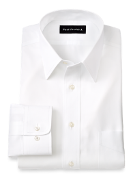 Non-iron Cotton Pinpoint Solid Button Down Collar Dress Shirt