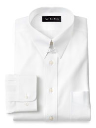 Pure Cotton Pinpoint Solid Color Edge-stitched Straight Collar 