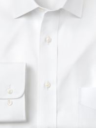 Non-iron Cotton Pinpoint Solid Spread Collar Dress Shirt