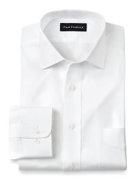 Non-iron Cotton Pinpoint Solid Spread Collar Dress Shirt