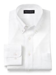 Impeccable Non-Iron Cotton Pinpoint Solid Color Button Down Collar ...