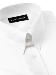 Superfine Egyptian Cotton Solid Color Button Tab Collar French Cuff Dress Shirt Paul Fredrick