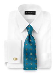 Superfine Egyptian Cotton Solid Color Straight Collar French Cuff Dress