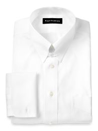 Regular Long Sleeve French Cuff Shirt - White, Shirts