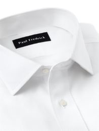 White Twill Dress Shirt with French Cuff