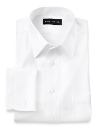 Blue White Stripe Classic Fit Non-Iron Formal Shirt With White Collar &  Cuffs - Double Cuff