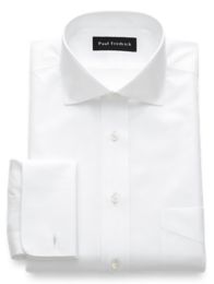 white spread collar french cuff dress shirt